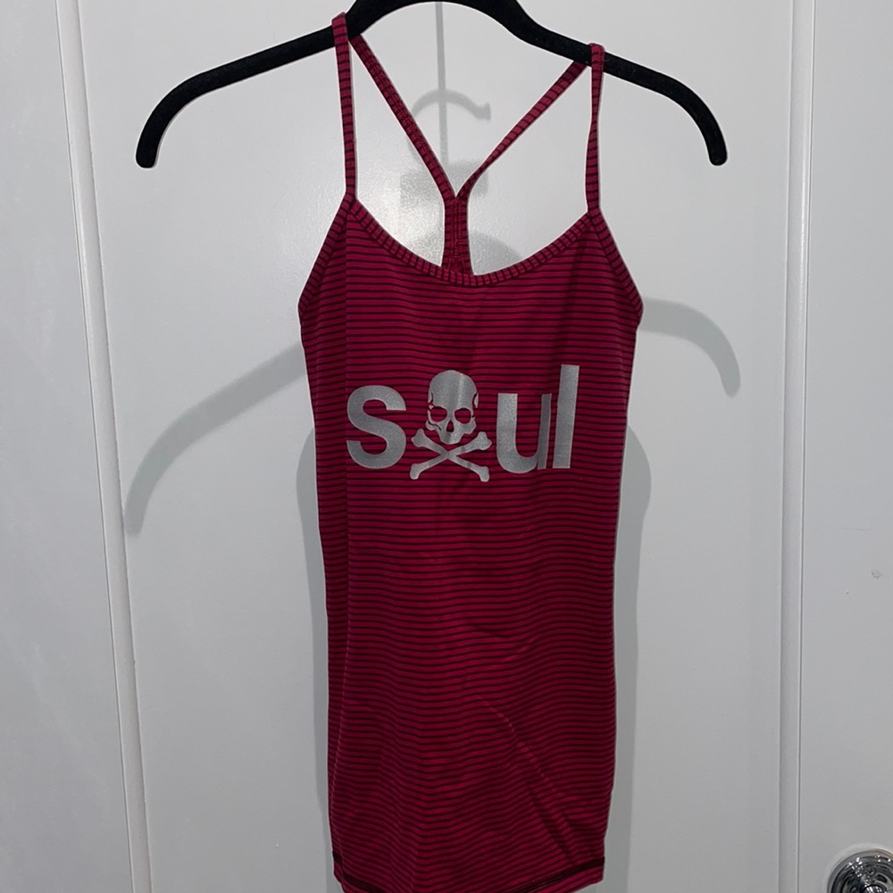 Lulu lemon x soul cycle striped tank top